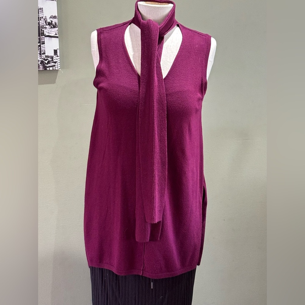 Burgundy V-Neck Long Tunic